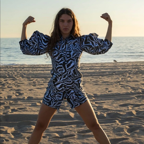 NWT Ganni Printed Poplin Dress - Picture 5 of 13